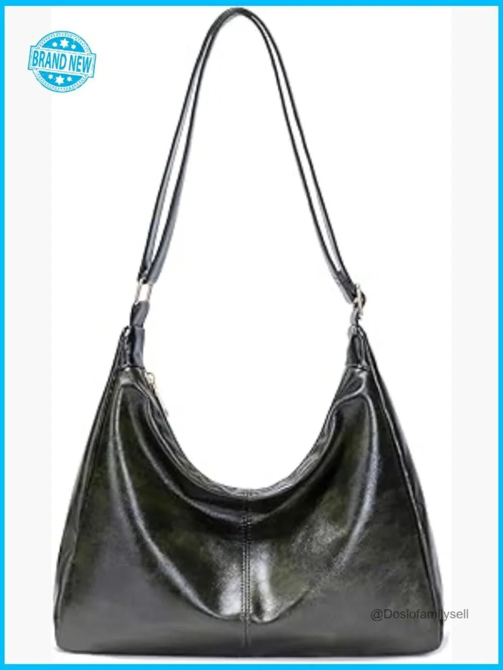 Foldable Vegan Leather Hobo Bag Tote Large Capacity Shoulder Crossbody